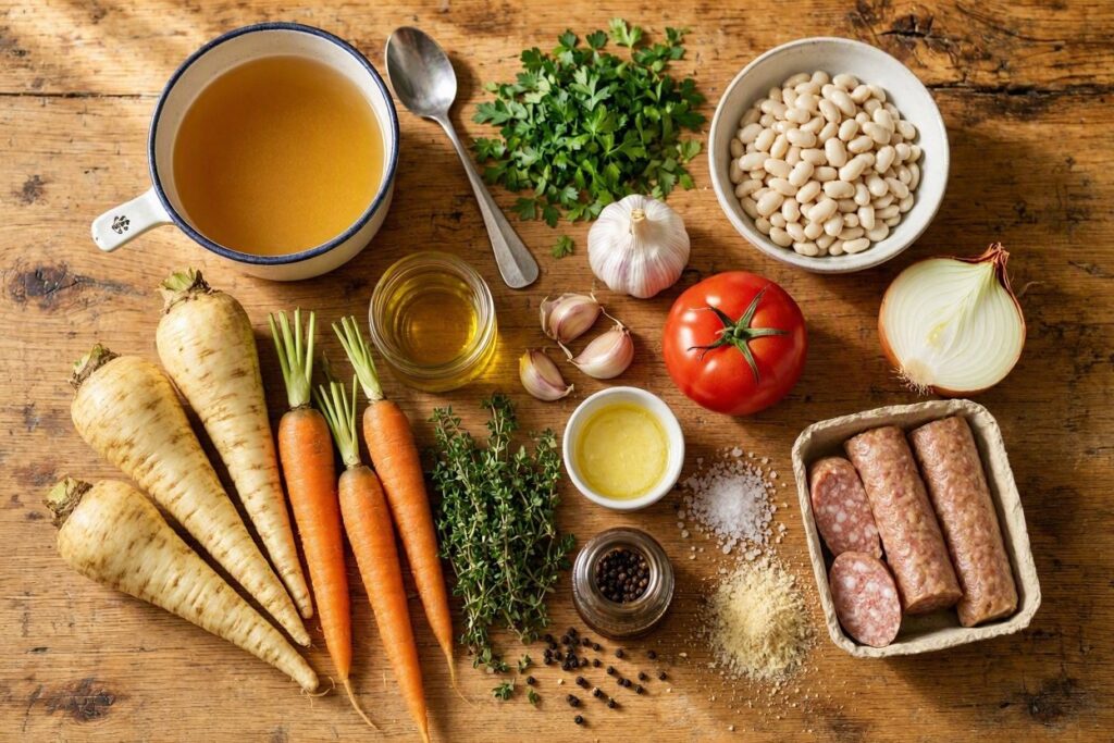 Ingredients for a quick cassoulet.