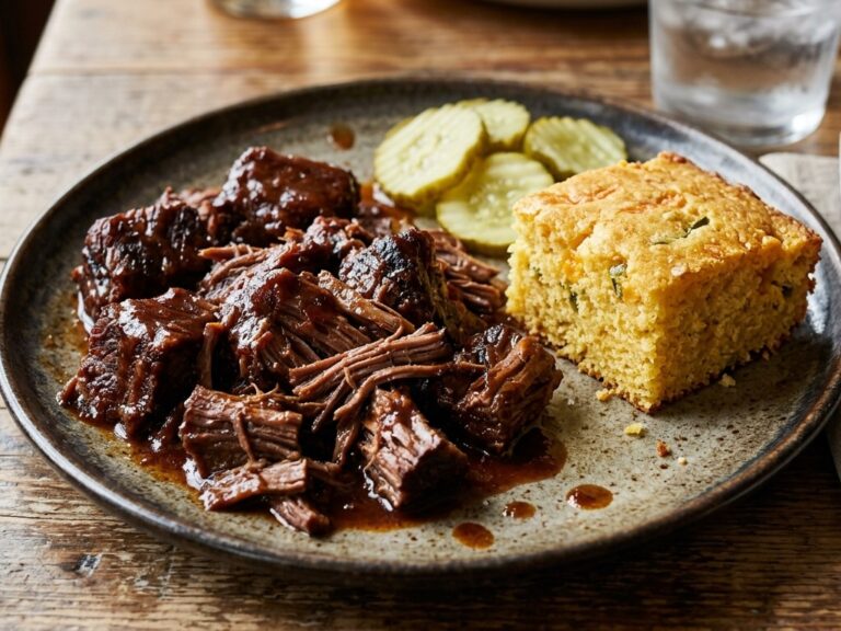 Slow cooker BBQ beef is an easy dish using just two ingredients.