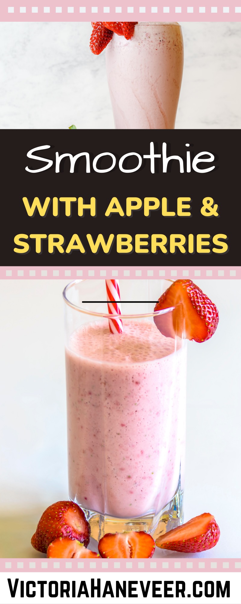 Strawberry Apple Smoothie | Easy 150 Calorie Creamy Smoothie Recipe