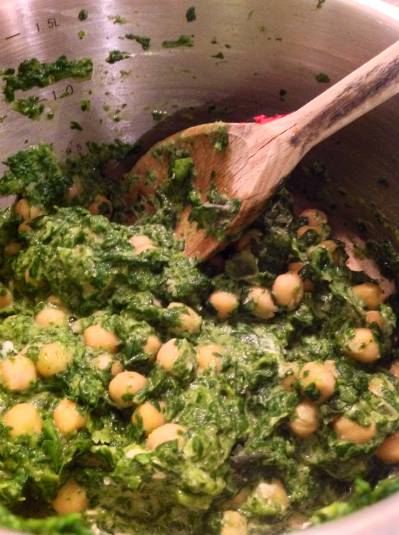 Spinach Chickpea Side Dish for an Indian Meal