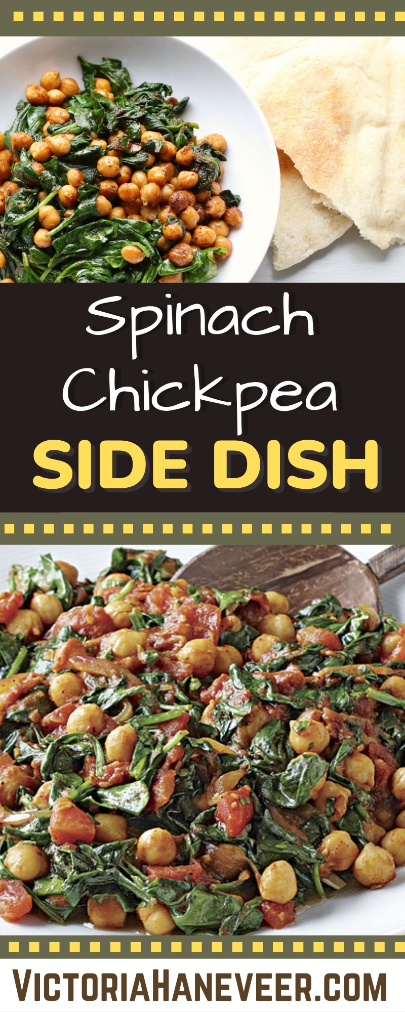 Spinach Chickpea Side Dish | Easy Side Dish with Garbanzo Beans