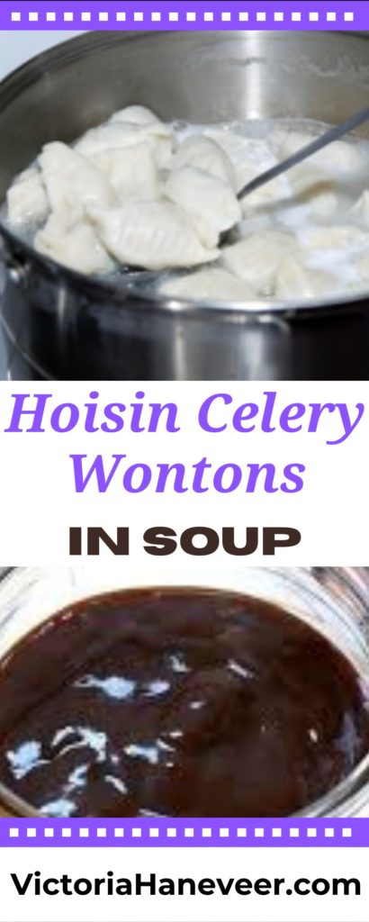 hoisin celery wontons in soup
