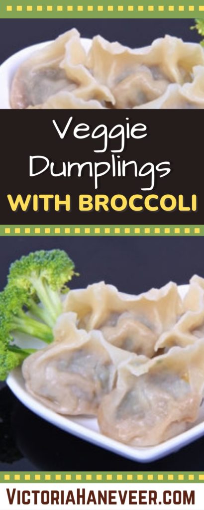 steamed vegetable dumplings with broccoli