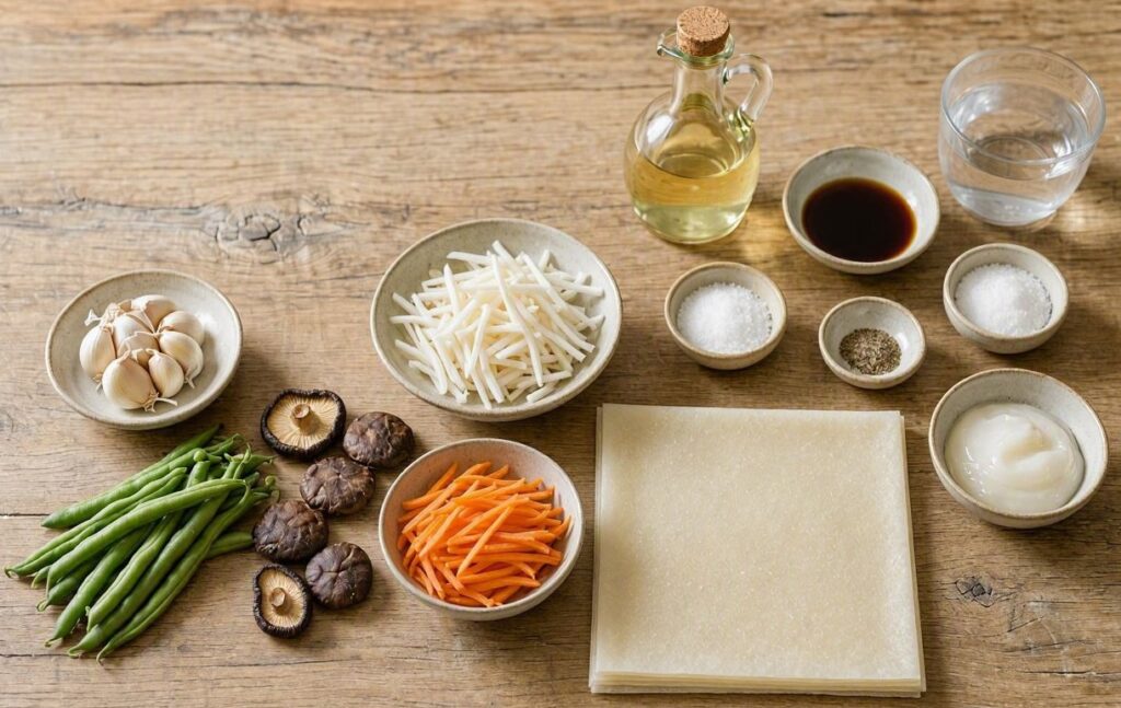 Ingredients for making popiah.