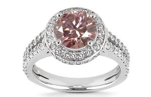 engagement ring round pink stone