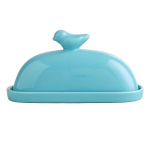 blue bird butter dish