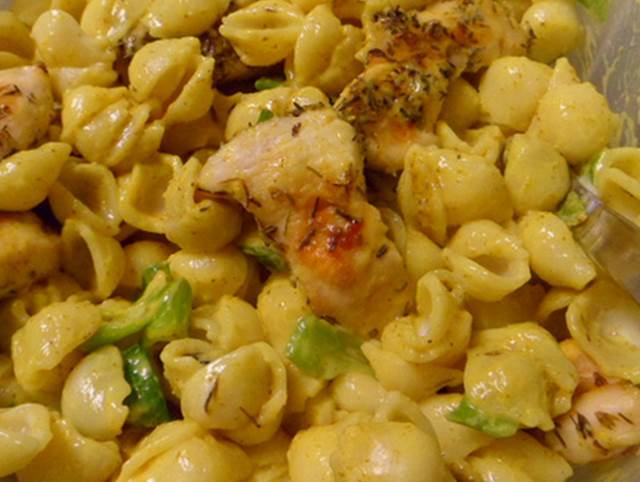 Indian Pasta Salad with Chicken