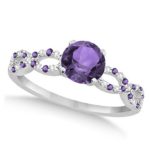Infinity Diamond Amethyst Engagement Ring