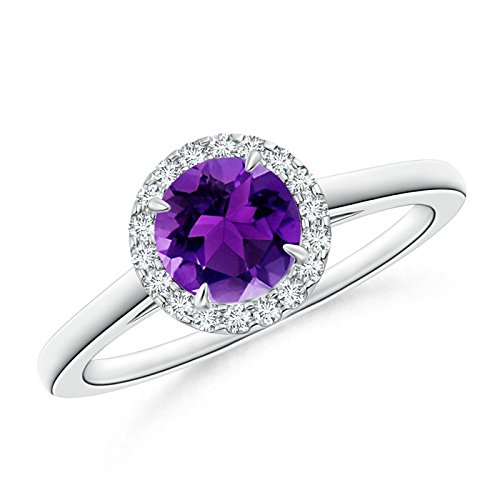 amethyst engagement ring diamond halo