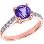 amethyst engagement ring rose gold