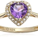 Heart Shaped Amethyst Engagement Ring