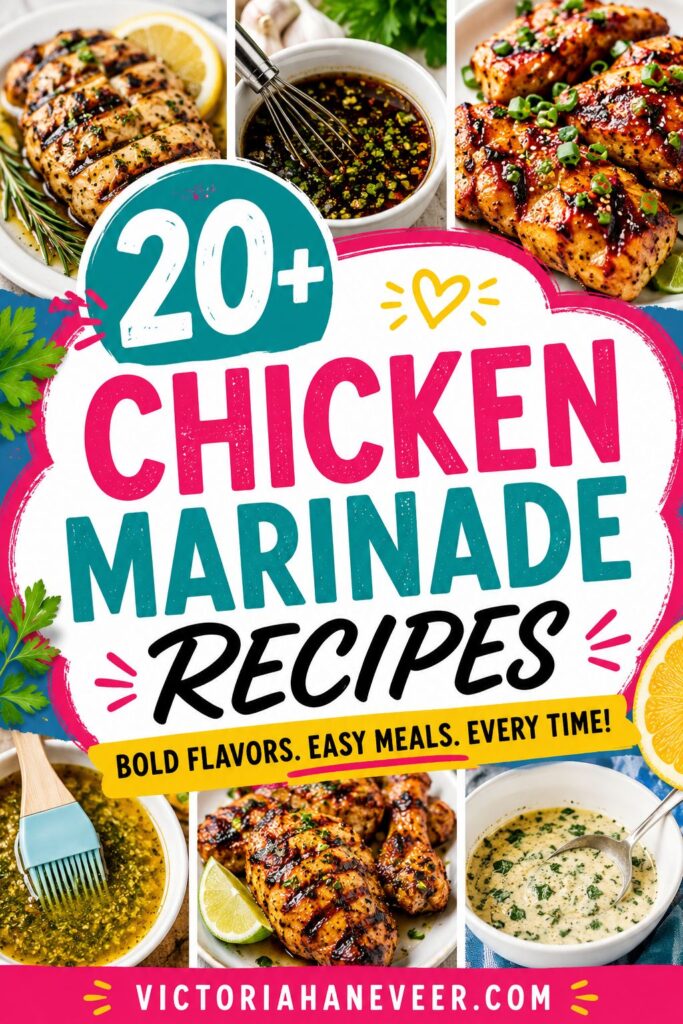 20+ chicken marinade recipes including Cajun, citrus, yogurt, honey soy, Mexican and Mediterranean choices for breasts, thighs, wings, drumsticks and whole chicken.
