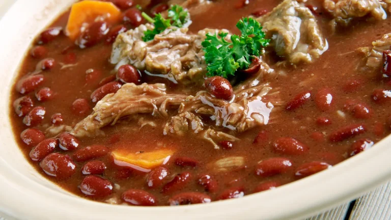 Brown Windsor soup with beef, lamb and carrots.