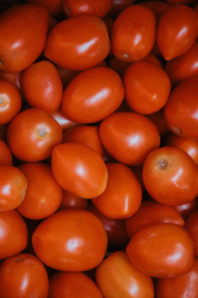 Fresh Roma tomatoes.