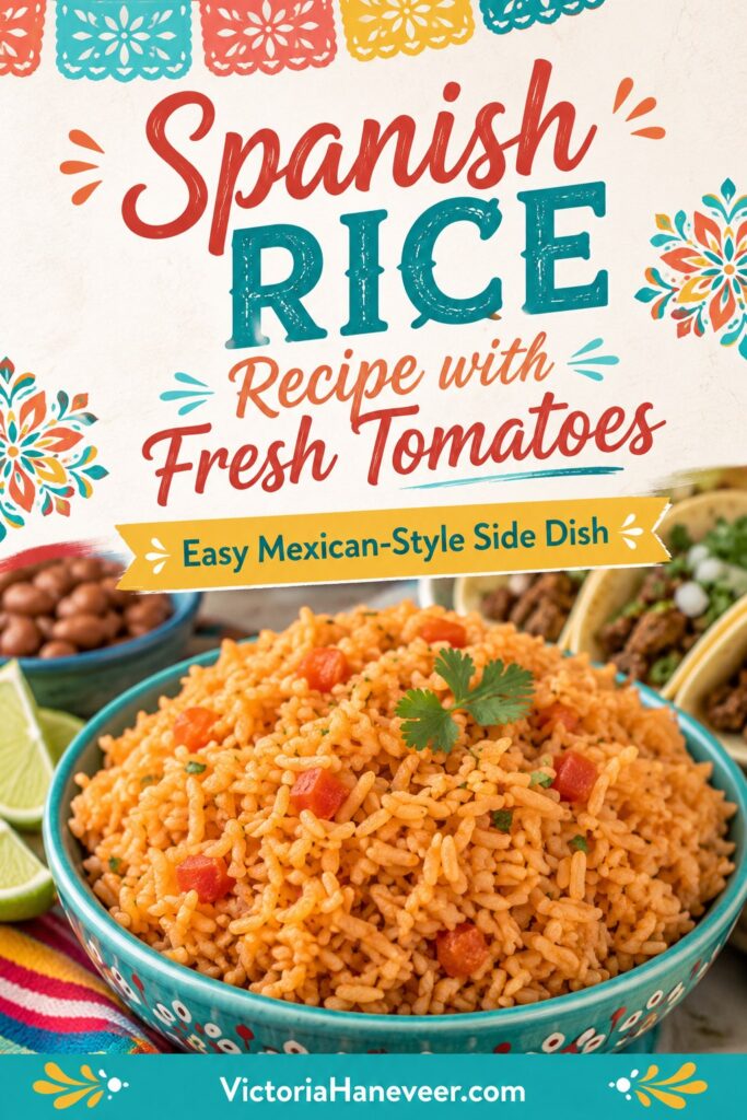 Spanish rice in a blue bowl