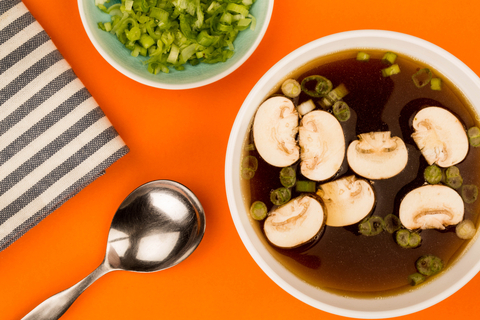 Bowl of Japanese clear onion soup