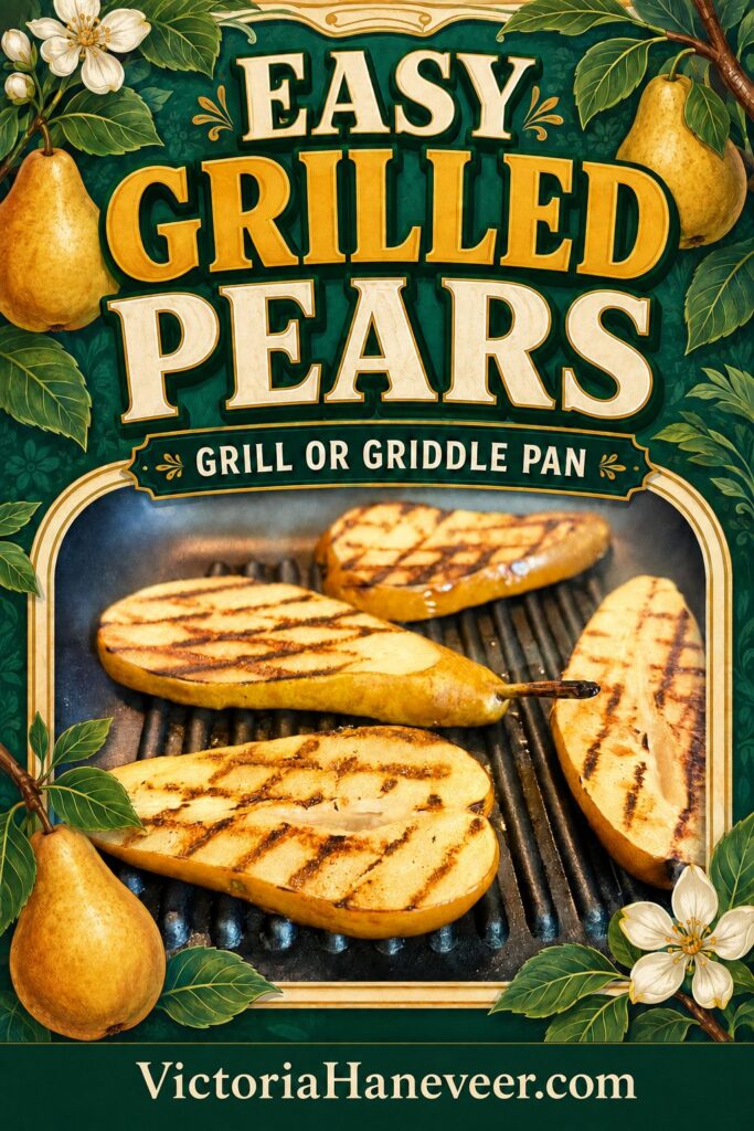 Easy grilled pears in a griddle pan.