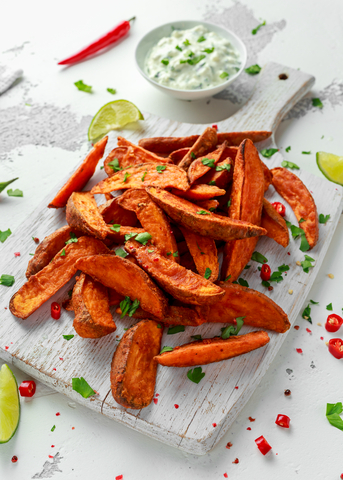 grilled sweet potato wedges