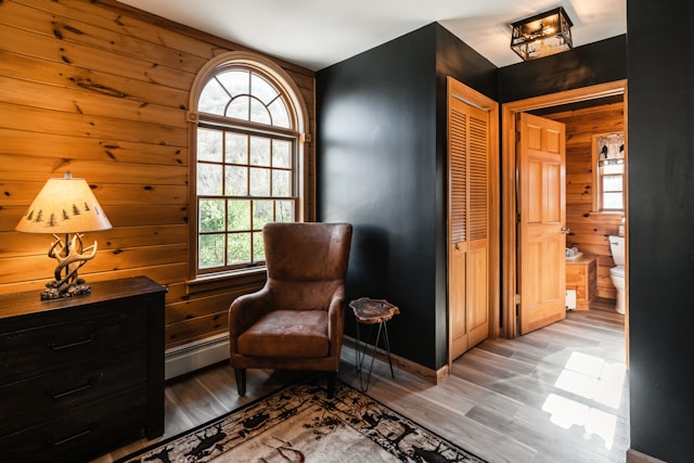 Entryway with wooden details