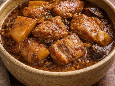 A bowl of babi pongteh, or Nyonya braised pork.