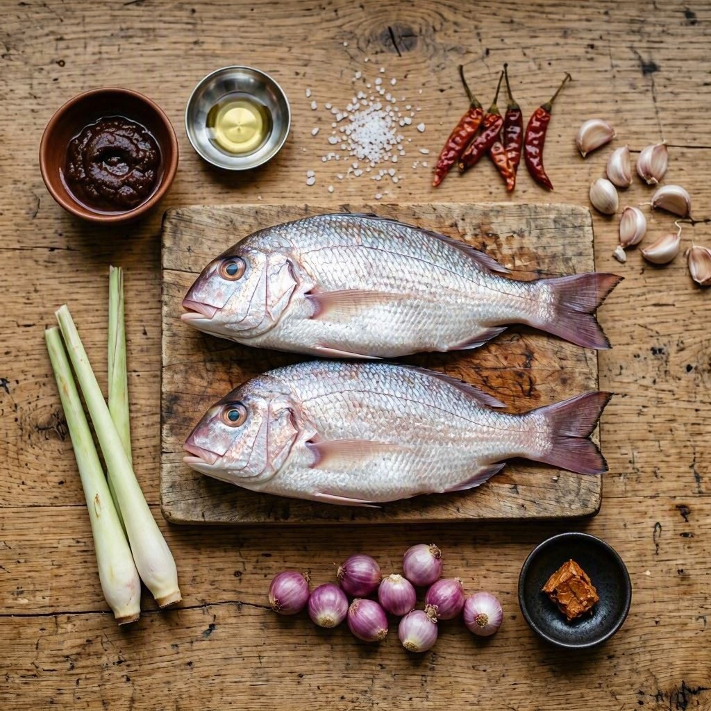 Ingredients for ikan bakar.