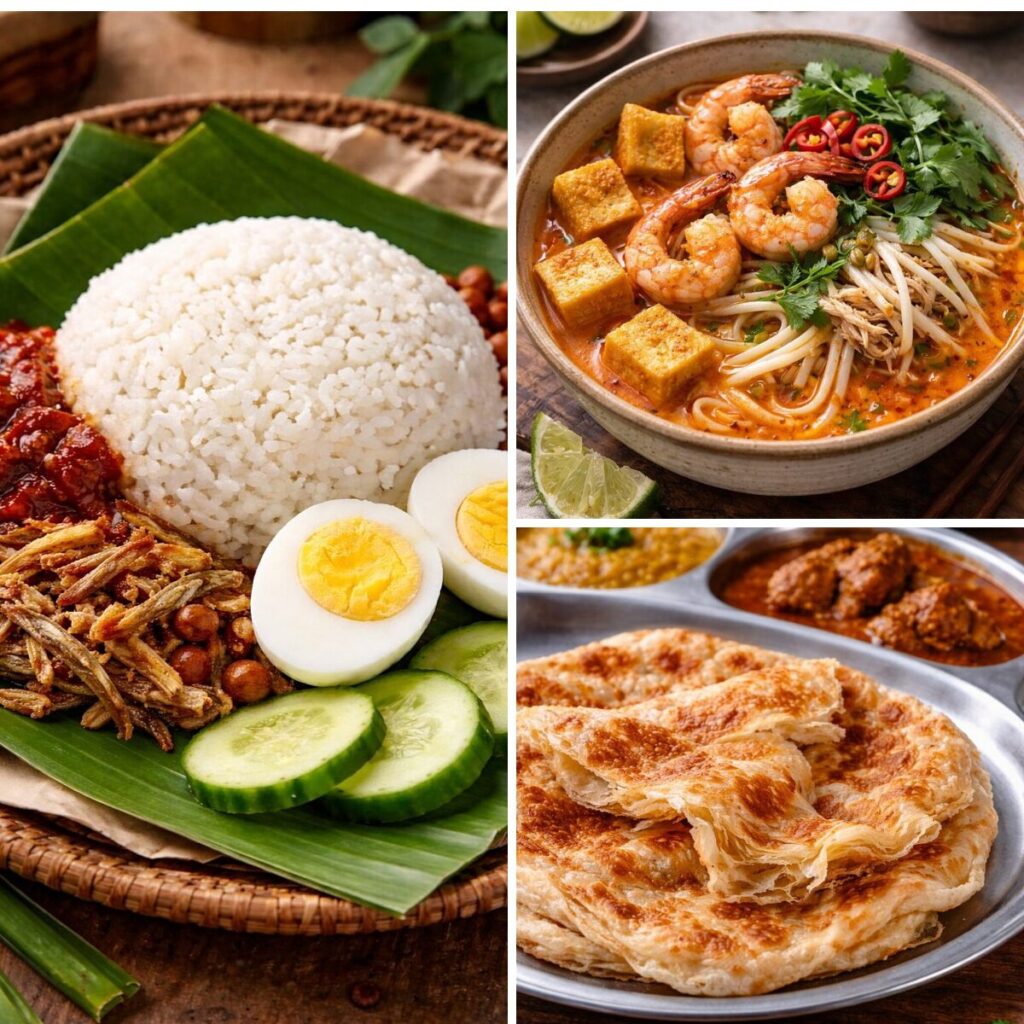 Various Malaysian dishes.