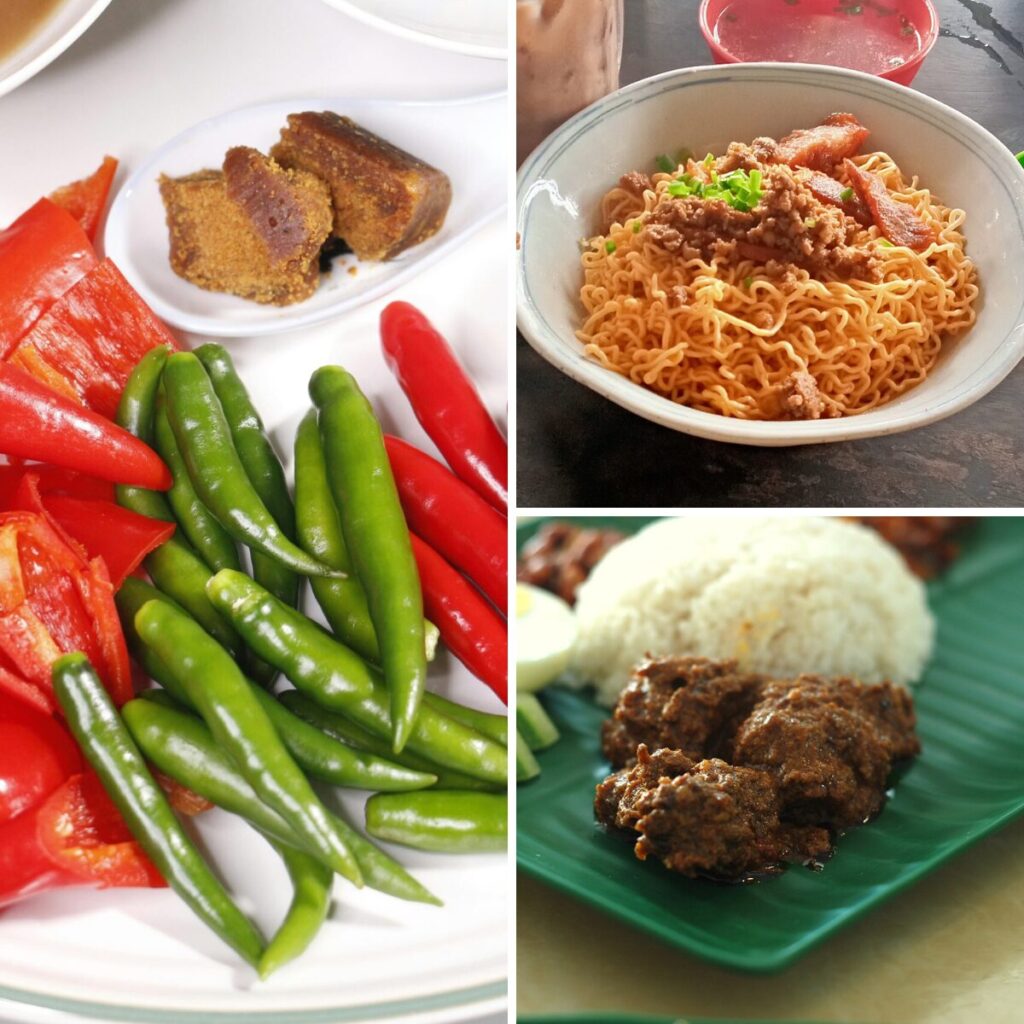 A collage of Malaysian recipes and Malaysian food.
