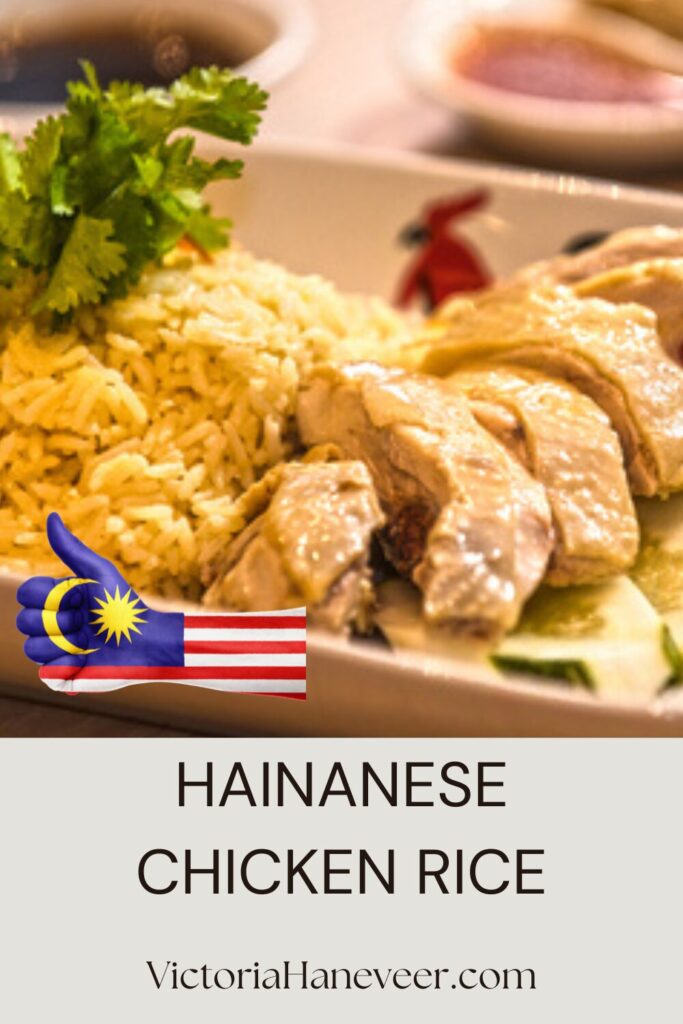 Hainanese chicen rice dish