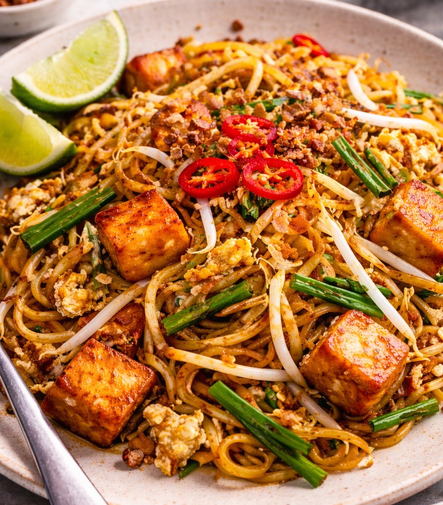 Closeup of mee goreng.
