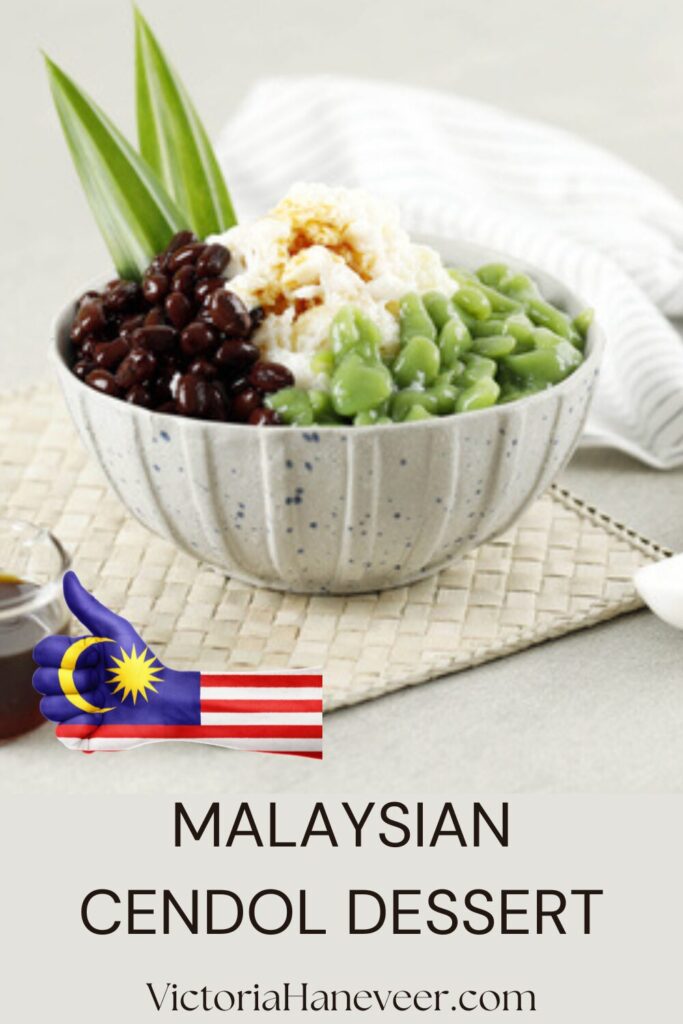 A bowl of cendol, a popular Malaysian dessert.